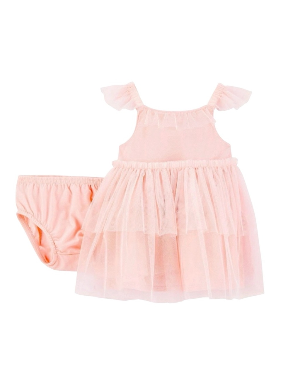Carter's Child of Mine Baby Girls' Ruffle Pink Dress for 18 Months Old 2 Pcs Set